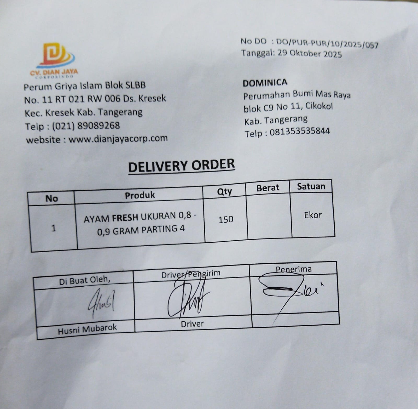Delivery Order Cepat & Tepat